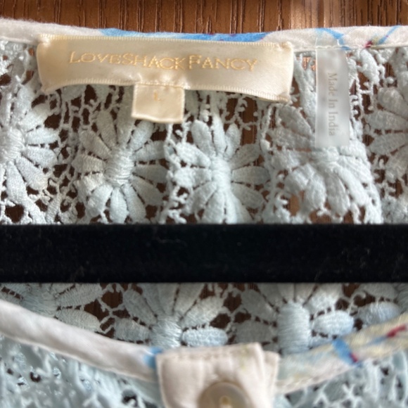 LoveShackFancy Blue Floral Crop Top - Picture 2 of 2